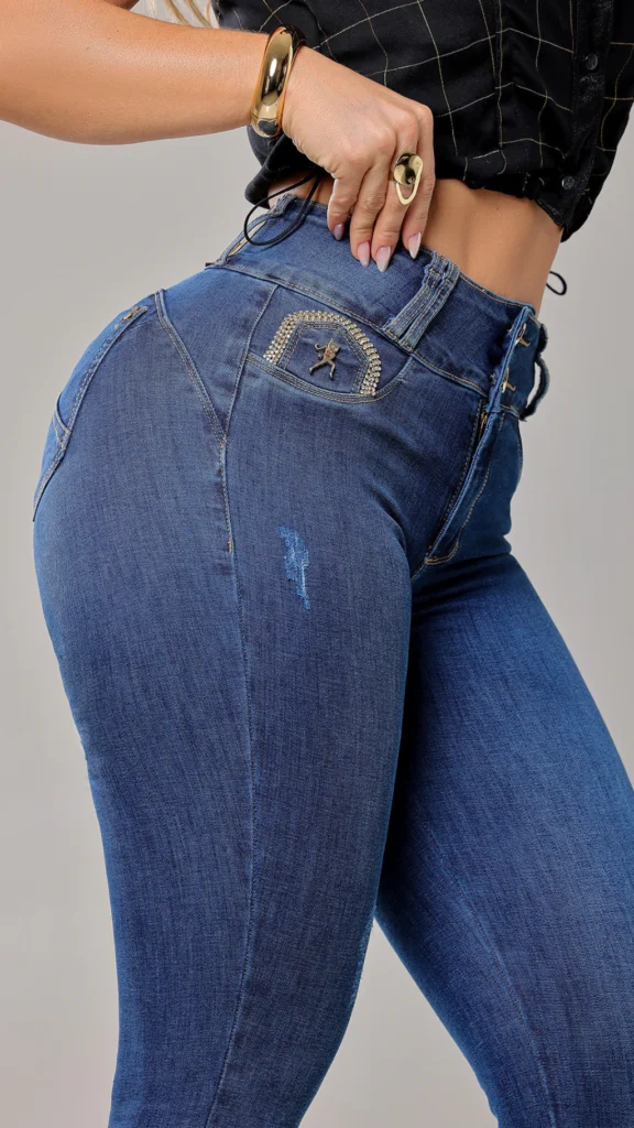 Calça Jeans Cigarrete Muse Compressora com Brilho