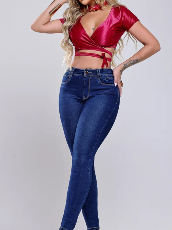 Calca Jeans Cigarrete Belle Bordada