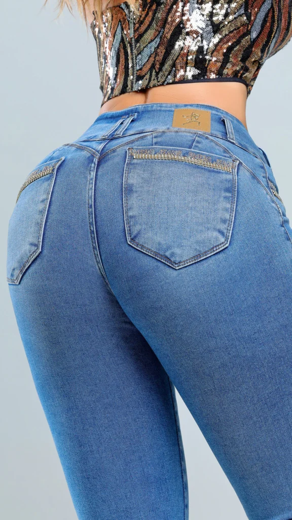 Calca Jeans Cigarrete Glow com Brilho