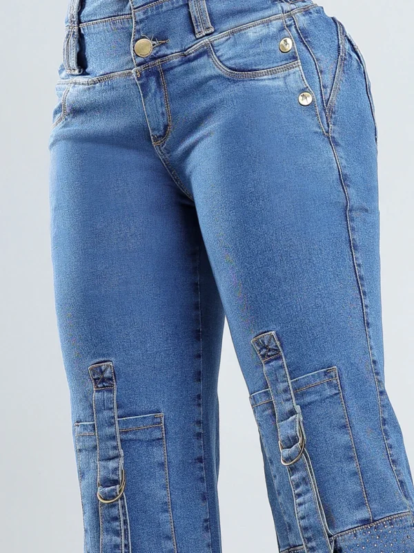 Calca Jeans Wide Leg Belle com Brilho