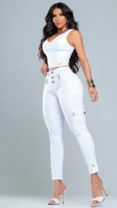 Calca Jeans Cargo Divine Compressora