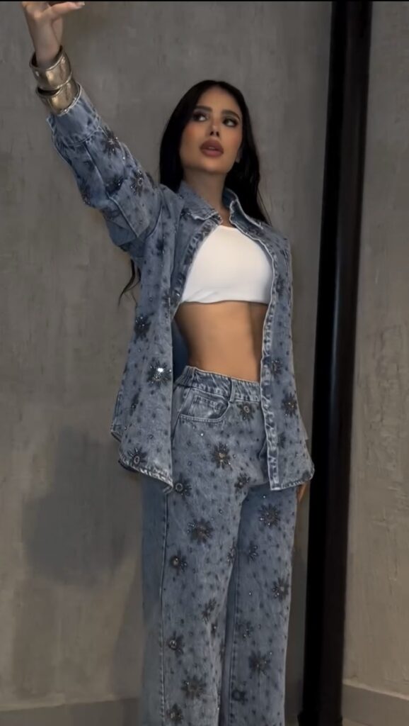 Conjunto Jeans Bordado Shine