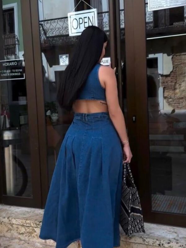 Vestido Jeans Apaixonante - Detalhe