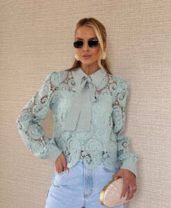 Camisa Laise com Laco Verde Agua