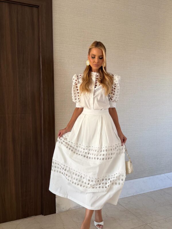 Vestido Midi Um Ombro So Azul