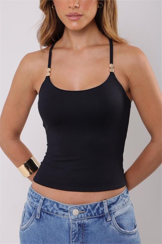 Blusa Regata Alça Fina com Argola Analu