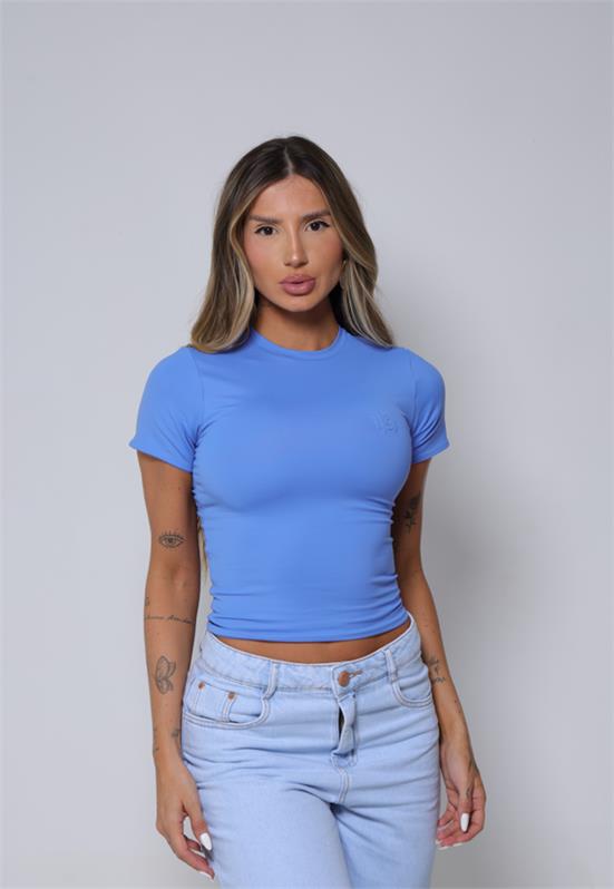 Blusa Cropped Manga Curta Básica Izzy