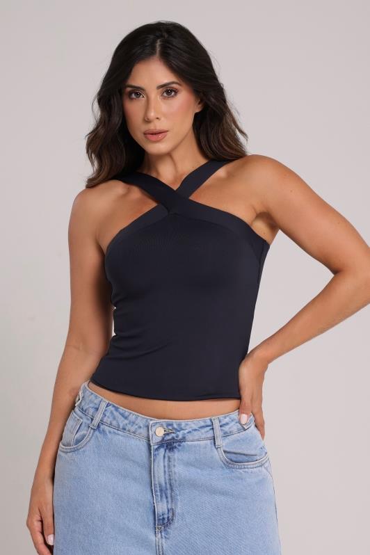 Blusa Regata Alça Cruzada Lari