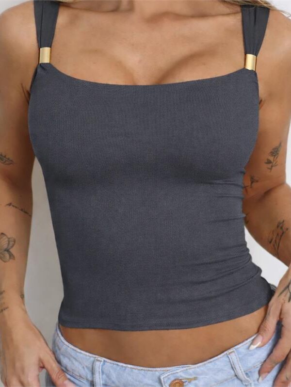 Blusa Regata Alça com Argola Dourada Lola