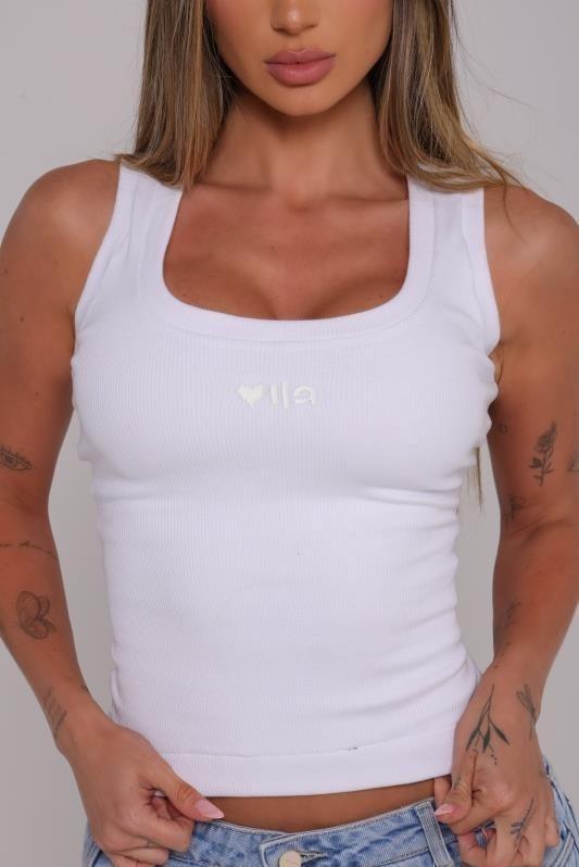 Blusa Regata Alça Larga Canelada Lu