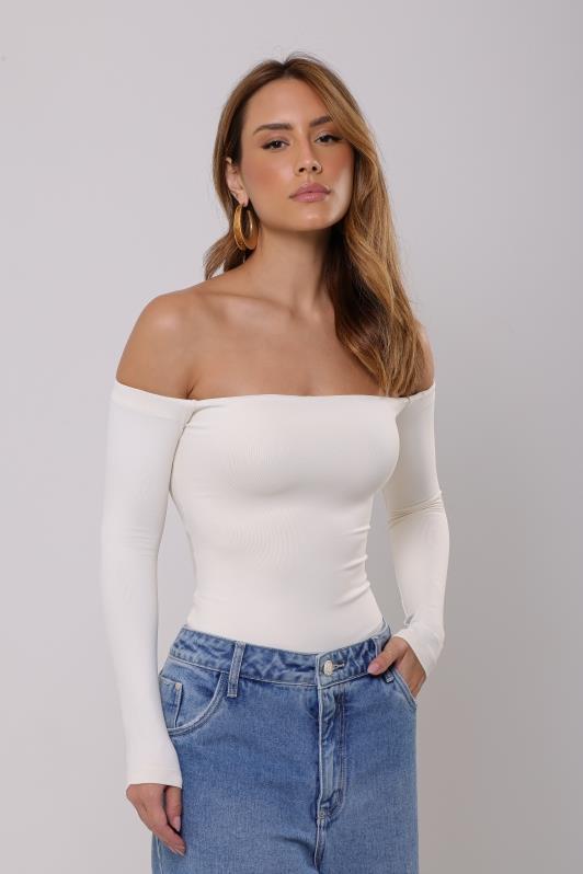 Blusa Ombro a Ombro Manga Longa Leticia