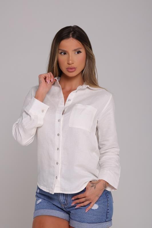 Camisa Manga Longa com Bolso Amalia