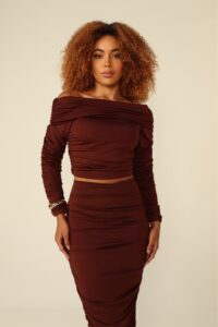 Cropped Ana Luiza  Marrom