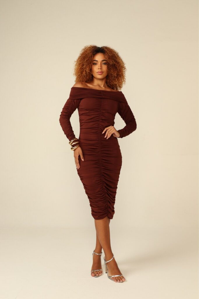 Vestido Midi Franzido Musa