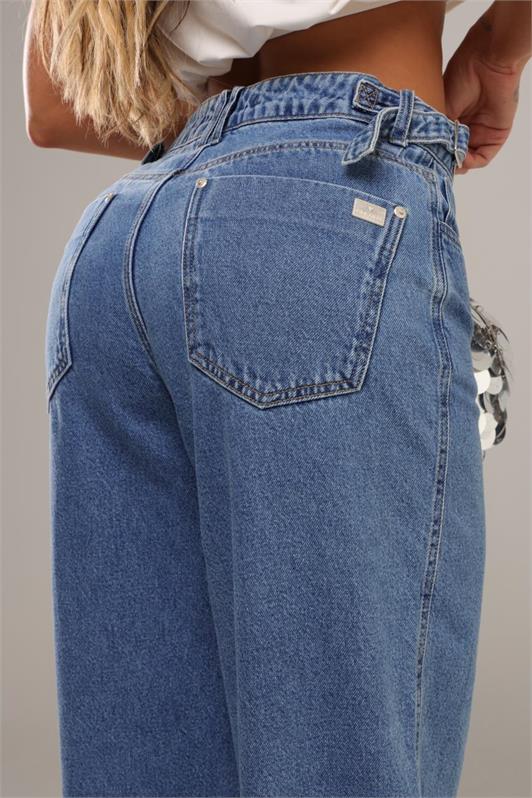 Calca Barrel Jeans Medio