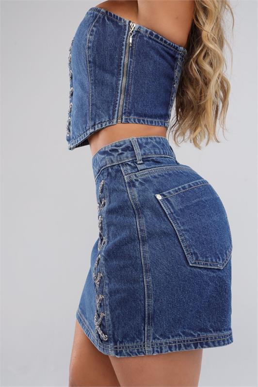 Mini Saia Jeans Claro
