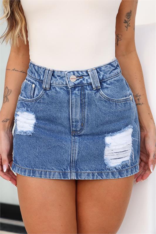 Short Saia Jeans Claro