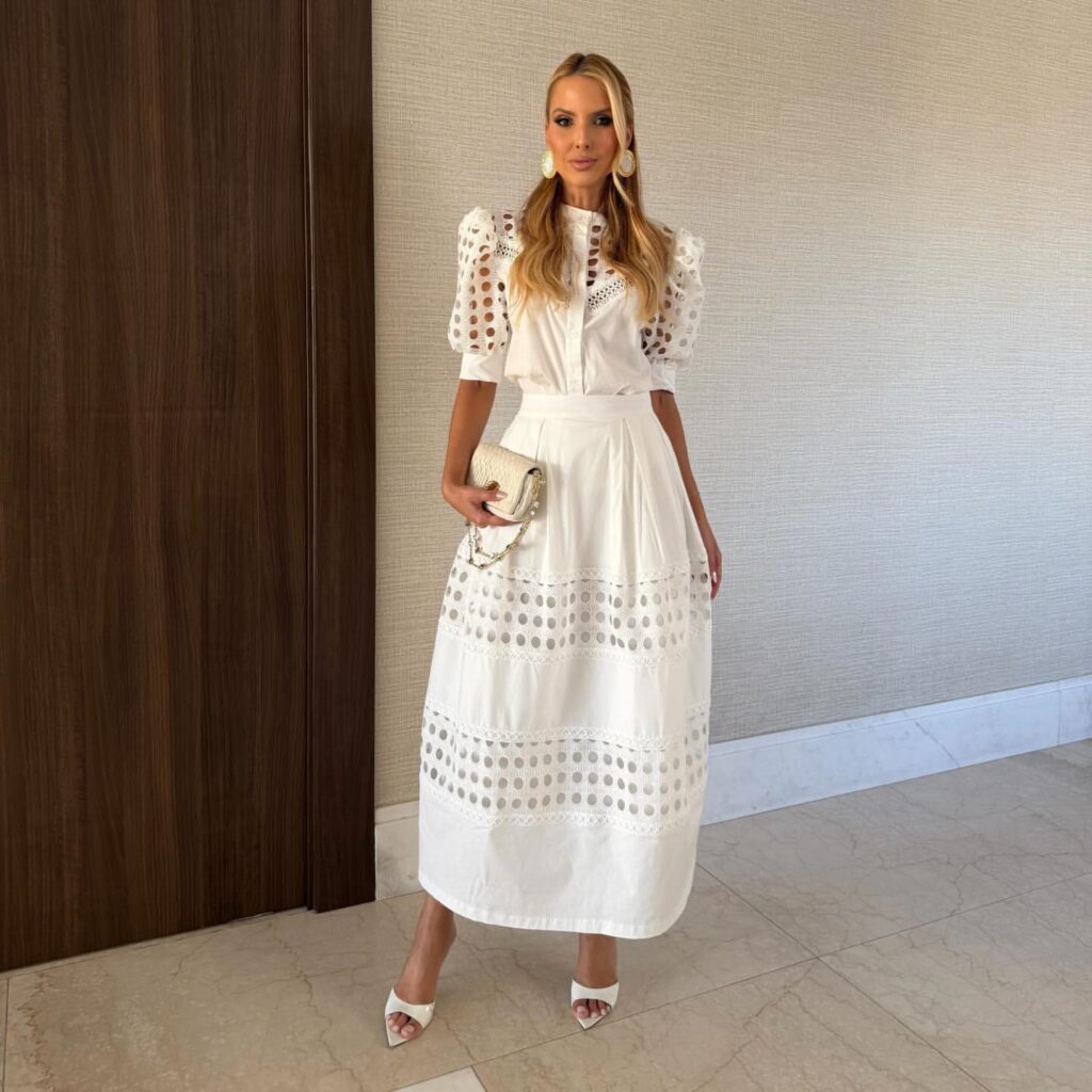 Vestido Midi Laise Manga Bufante