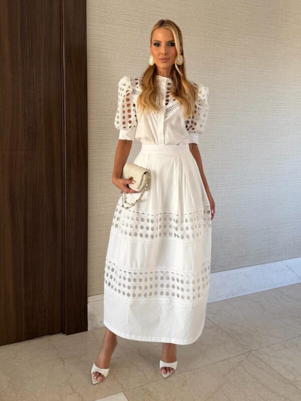 Vestido Midi Laise Manga Bufante